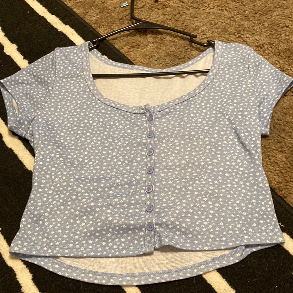 Blue Flower Crop top